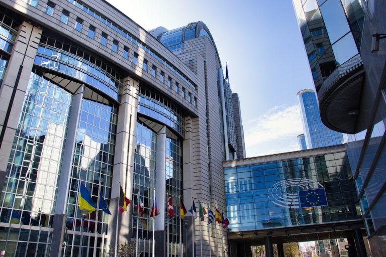 Прапори України та Європейського Союзу як символ інтеграції