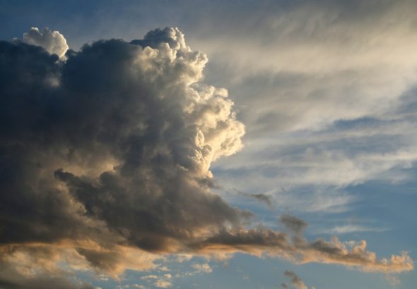 large clouds on a blue sky